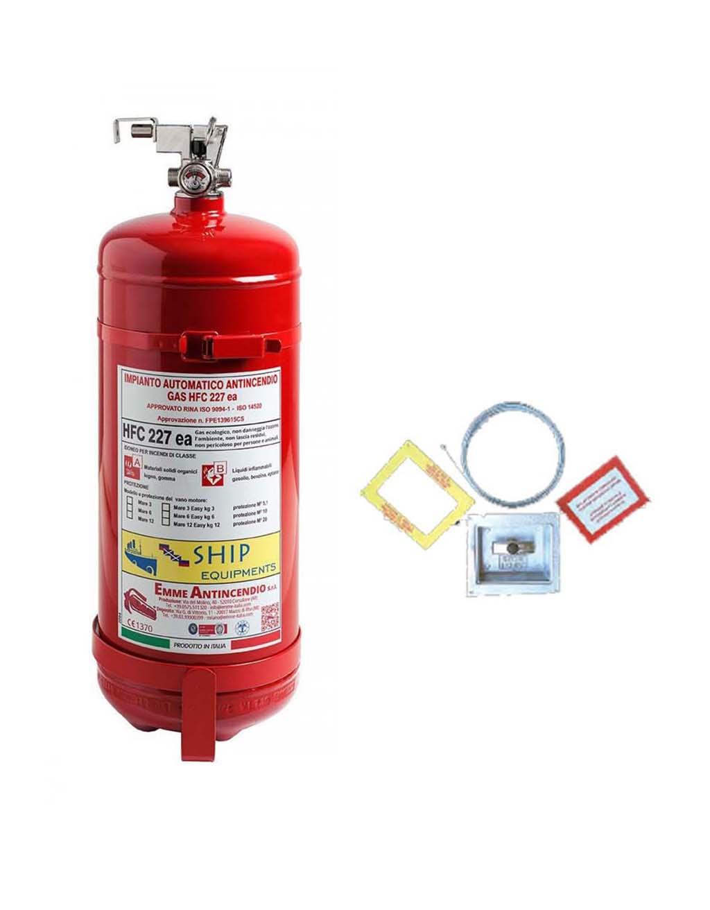 Σύστημα κατάσβεσης HFC‐227ea 6kg για σκάφος